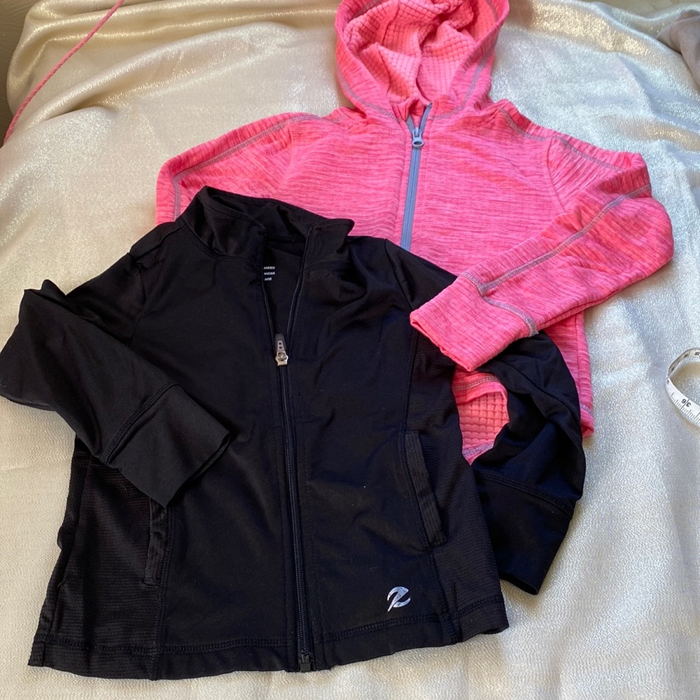 Energy zone thin black full zip sweater and pink xersion girls size 4-5